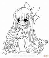 Coloring Chibi Pages Girl Cookie Printable Drawing sketch template