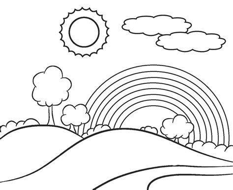 easy preschool rainbow coloring pages  toddlers print color craft