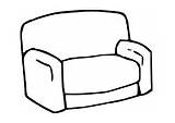 Sofa Couch Clipart Coloring Clip Pages Cliparts Furniture Outline People Edupics Library Large sketch template