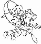Jessie Coloring Pages Toy Story Bullseye sketch template