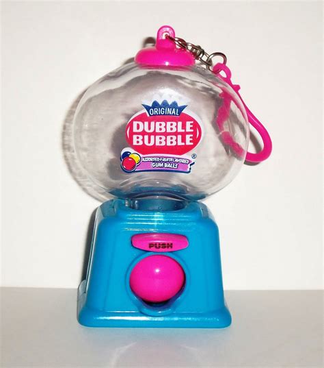 Dubble Bubble Plastic Mini Gumball Machine With Backpack Clip Loose Used