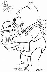 Honey Coloring Pages Pot Jar Template Winnie Pooh Print sketch template
