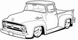 Old Truck Coloring Pickup Trucks Pages Lifted Carclub Online Ford sketch template