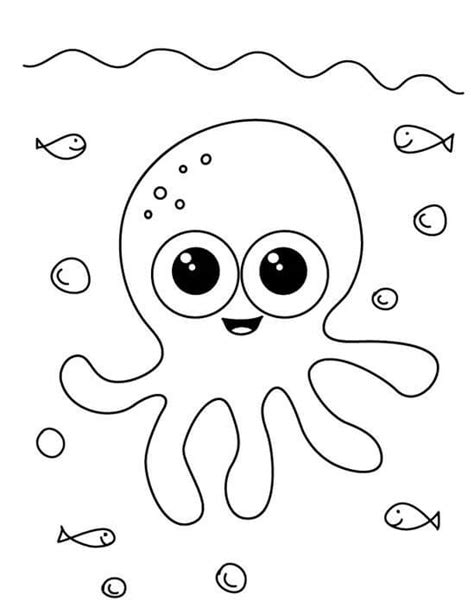 simple octopus coloring page  print  color