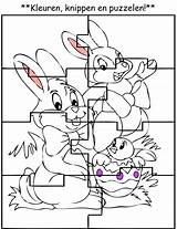 Kleuren Knippen Coloring Easter Choose Board Puzzelen Bunny sketch template