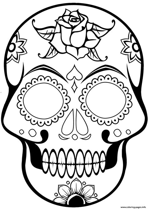 cool sugar skull   calavera coloring pages printable