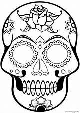 Skull Sugar Coloring Skulls Pages Calavera Printable Simple Drawing Cool Dia Muertos Los Crown Color Clipart Ausmalbild Dead Pirate Mandala sketch template