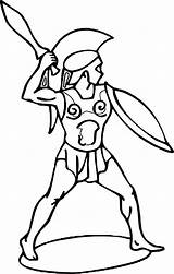 Warrior Soldier Wecoloringpage Soldiers Spartan sketch template