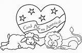 Coloring Flag American Pages Lamb Lion Kids Patriotic Drawing Heart Getdrawings sketch template