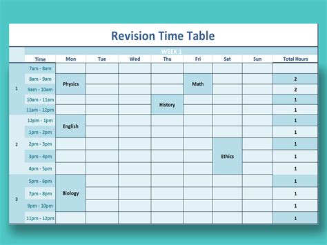 excel  revision time tablexlsx wps  templates