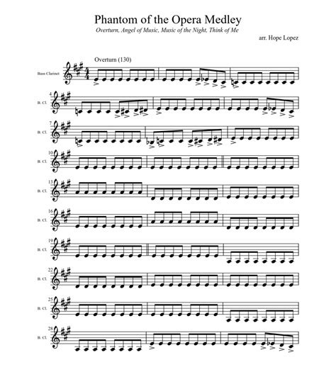 Phantom Of The Opera Medley Sheet Music Composed By Partition Piano