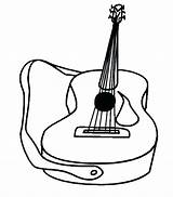 Guitar Coloring Pages Acoustic Getcolorings sketch template