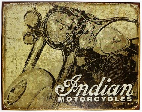 indian motorcycles weathered style tin metal sign chief motorcycle road king