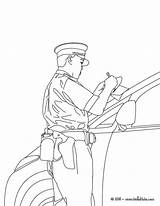 Coloring Police Man Pages Officer Policeman Popular sketch template