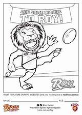 Colouring Lions Afl Sheet Au Roy Below Click sketch template