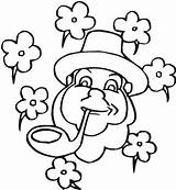 Irish Clover Leaf Four Pipe Coloring Guy sketch template