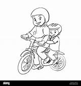Bicicletta Biking Illustrazione Ragazza Percorsi Guidare Concetto Istruzione Disegnati Fahrrad Ragazzo Radfahren Fahrt Jungen Gezeichnet Malbuch Bildung Konzept sketch template