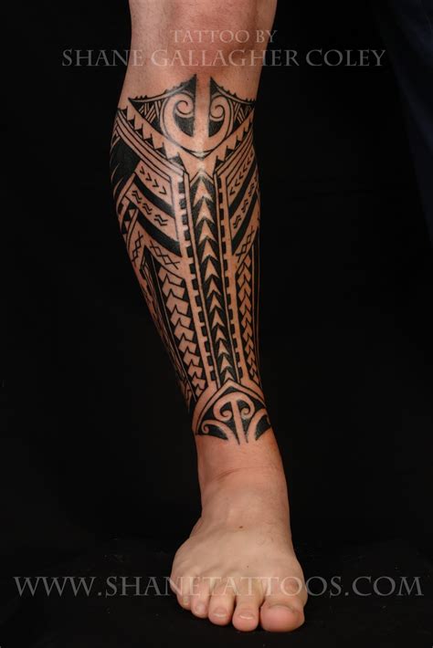 maori polynesian tattoo polynesiansamoan calf tattoo