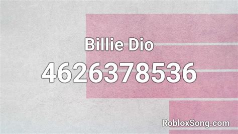 billie dio roblox id roblox  codes