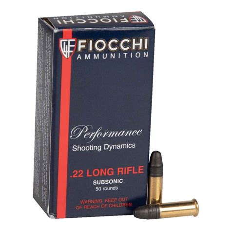 fiocchi subsonic  long rifle gr cphp rimfire ammo  rounds