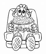Popcorn Coloring Pages Printable Boy Kernel Drawing Box Clipart Family Kids Big Color Print Sheets Snacks Getdrawings Getcolorings Template Movie sketch template