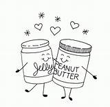 Coloring Butter Peanut Pages Jelly Food Clipart Library Coloringhome sketch template