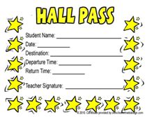 printable school hall pass templates