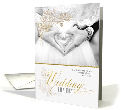for daughter and husband custom wedding anniversary card 505734