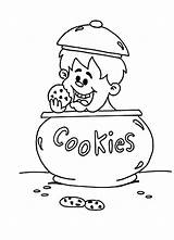 Cookie Hiding Boy Pages sketch template