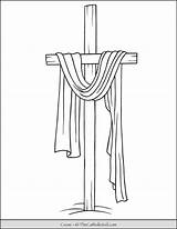 Lent Coloring Draped Cross Pages Catholic Thecatholickid Children sketch template