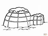 Igloo Coloring Roof Snow Pages Color sketch template