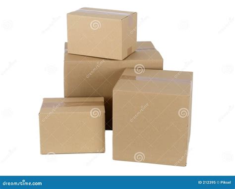 de pakketten van het karton stock afbeelding image  geisoleerd voorwerpen