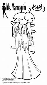 Mannequin Coloring Ms Pages Template Templates Female Sorceress Evil Gown Paper Getdrawings Pdf sketch template