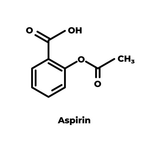 molecula de farmaco aspirina de acido acetilsalicilico formula