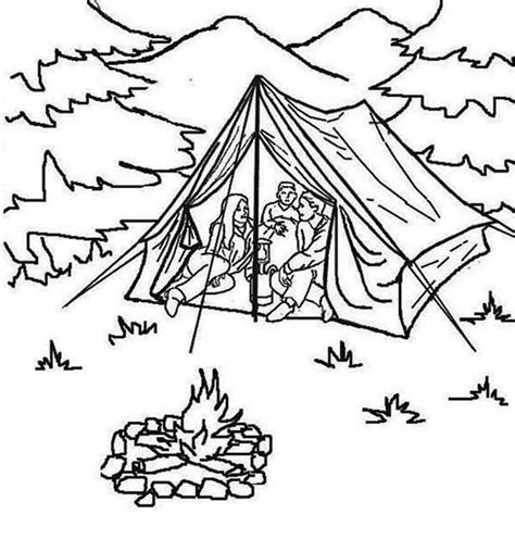 summer camp summer vacation  summer camp coloring page camping