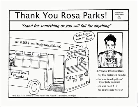 rosa parks printable pictures printable world holiday