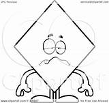 Diamond Cartoon Mascot Sick Suit Card Coloring Clipart Cory Thoman Outlined Vector sketch template