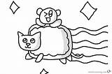Nyan Cat Coloring Pages Baby Printable Kids sketch template
