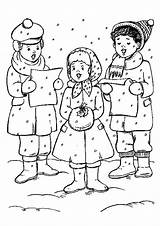 Christmas Coloring Pages Carolers Carol Choir Printable Color Sheets Carols Braving Snow Choose Board Holidays sketch template