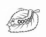 Caterpillar Coloring Printable Pages Clipart Template Kids Drawing Leaves Library Popular sketch template