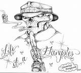 Gangster Thug Skulls sketch template