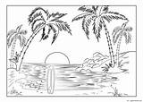 Coloring Pages Beach Para Calcar Paisajes Landscape Adult Adults Printable Scenery Nature Book Print Choose Sheets Board Kids sketch template