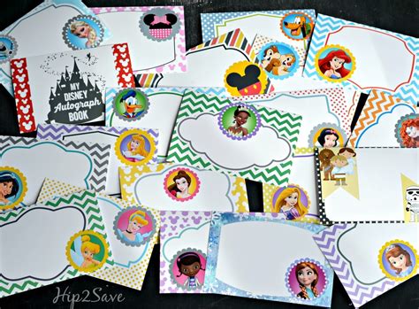 printable disney character autograph pages perfect  upcoming