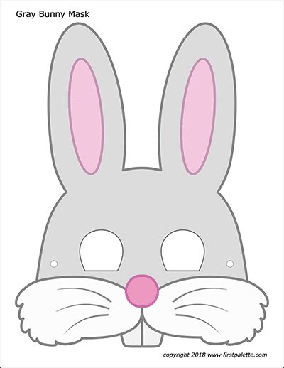 bunny masks  printable templates coloring pages firstpalette