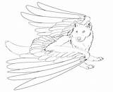 Wolf Coloring Pages Winged Lineart Line Adults Wolves Wings Cute Color Drawing Deviantart Drawings Animals Google Kids Search Tattoo sketch template