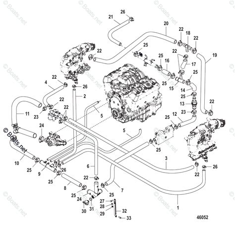 mercruiser sterndrive gas engines oem parts diagram  standard cooling alpha single point