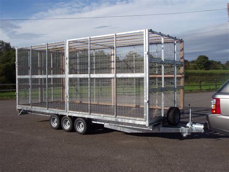 pf tri axle cage trailer bateson trailers