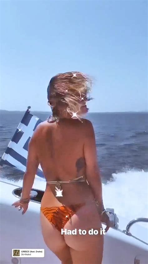 rita ora wearing a little tiger bikini in greece 16 photos