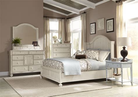 newport antique white queen panel bed american