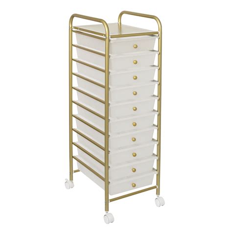 drawer rolling storage cart  plastic drawers gold walmartcom walmartcom